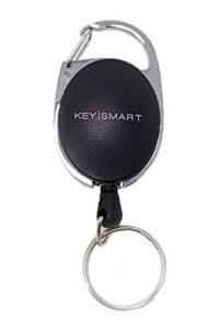 keysmart retractable carabiner – belt clip key ring and snap badge reel (1-pack) – multipurpose and durable badge holder/carabiner