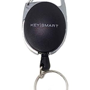 KeySmart Retractable Carabiner - Belt Clip Key Ring and Snap Badge Reel (1-Pack) - Multipurpose and Durable Badge Holder/Carabiner