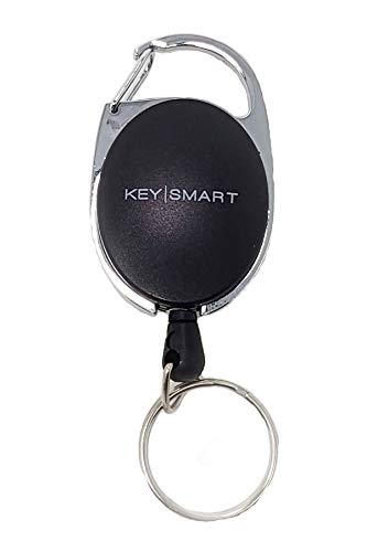 KeySmart Retractable Carabiner - Belt Clip Key Ring and Snap Badge Reel (1-Pack) - Multipurpose and Durable Badge Holder/Carabiner