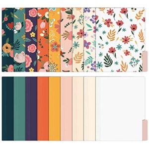 eoout 18 pack decorative file folders floral folders cute file folder, letter size colored file folders,1/3-cut tabs, 9.5 x 11.5 inches, for office, school, home