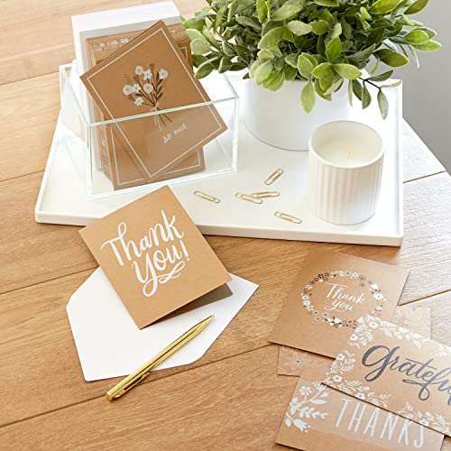 Hallmark Thank You Cards Assortment, Rustic Kraft (48 Thank You Notes with Envelopes), Grey (5STZ1160)