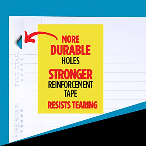 Five Star Loose Leaf Paper, 3 Pack, 3 Hole Punched, Reinforced Filler Paper, Wide Ruled Paper, 10-1/2" x 8", 100 Sheets/Pack (38033)