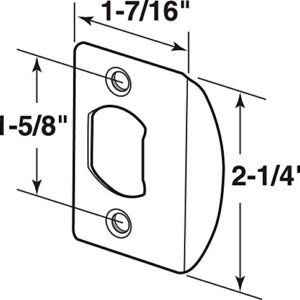 Prime-Line E 2457 Satin Nickel, Dead Latch Door Strike (2 Pack)