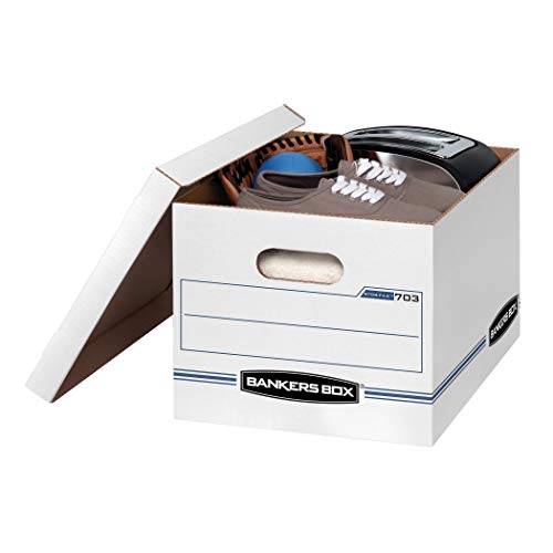 Bankers Box STOR/FILE Storage Boxes, Standard Set-Up, Lift-Off Lid, Letter/Legal, 4 Pack (0070308)