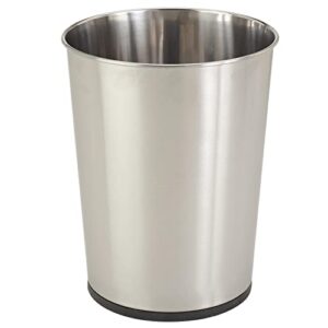 5 liter small wastebasket | 11 inches height | round open top | trash can | bathroom | bedroom | kitchen | dorm | office | disposal waste bin | garbage container | stainless steel