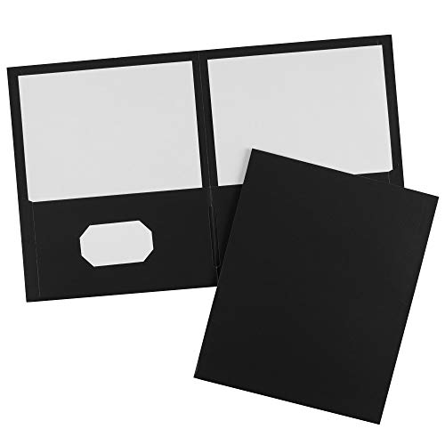 Avery Two Pocket Folders, Holds up to 40 Sheets, Business Card Slot, 25 Black Folders (47988)