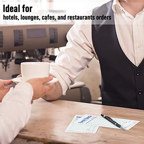 Server Note Pads [10 Books] - Guest Checks Notepad for Waiter Waitress Servers, Commercial Check Pads with Guest Receipt for Restaurants Food Order, 50 Sheets/Pad