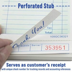 Server Note Pads [10 Books] - Guest Checks Notepad for Waiter Waitress Servers, Commercial Check Pads with Guest Receipt for Restaurants Food Order, 50 Sheets/Pad