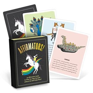 affirmators! original: 50 affirmation cards deck affirmators original cards to help you help yourself without the self-helpy-ness (50 cards)