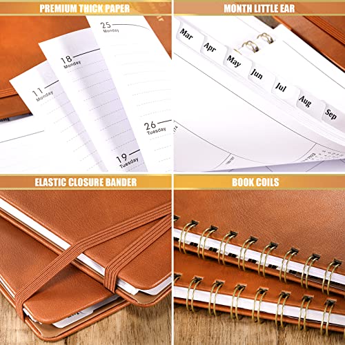 2023 Planner - Weekly & Monthly Planner 2023 from January - December 2023, 6.3" x 8.4", Monthly Tabs, Smooth Faux Leather & Flexible Hardcover with Twin-wire Binding, Brown, Perfect Life Assistant