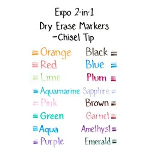 EXPO Dry Erase 2-in-1 Markers, Chisel Tip, Assorted, 8 Count