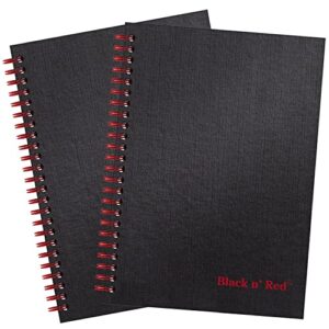 black n’ red‭ business notebooks, 2 pack, hardcover, twin wire, 70 sheets, 8-1/4″ x 5-1/4″, black‬‬‬‬‬‬ (400163208)