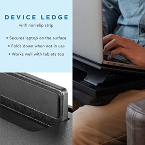 LapGear Ergo Pro Lap Desk with 20 Adjustable Angles, Mouse Pad, and Phone Holder - Black - Fits up to 15.6 Inch Laptops and Most Tablets - Style No. 49408