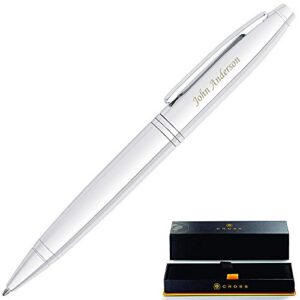 dayspring pens personalized cross pen | cross calais ballpoint pen, lustrous chrome. custom engraved with your name or message. gift for a man or woman. at0112-1. customized