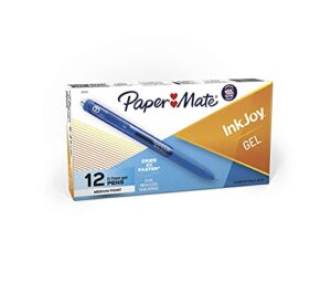 paper mate inkjoy gel pens, medium point, pure blue, 12 count