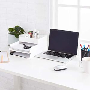 Amazon Basics Plastic Desk Organizer - Accessory Tray, White