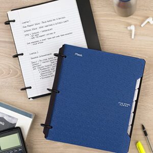 Five Star Flex Hybrid NoteBinder, 1 Inch Binder with Tabs, Notebook and 3-Ring Binder All-in-One, Blue (29328AD2)