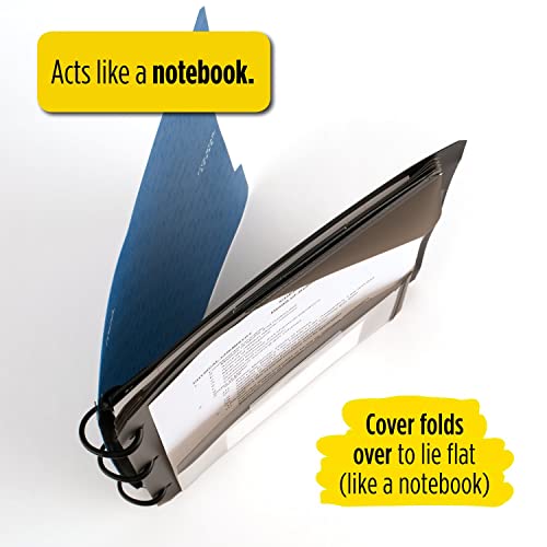 Five Star Flex Hybrid NoteBinder, 1 Inch Binder with Tabs, Notebook and 3-Ring Binder All-in-One, Blue (29328AD2)