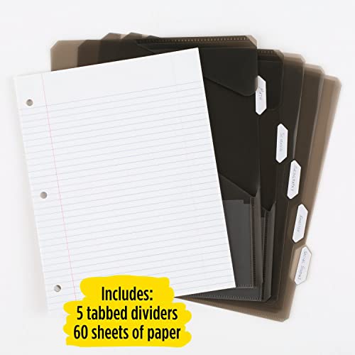 Five Star Flex Hybrid NoteBinder, 1 Inch Binder with Tabs, Notebook and 3-Ring Binder All-in-One, Blue (29328AD2)