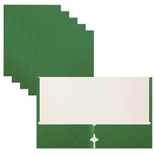 Two Pocket Portfolio Folders, 50-Pack, Green, Letter Size Paper Folders, by Better Office Products, 50 Pieces, Green