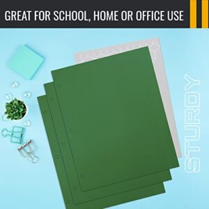 Two Pocket Portfolio Folders, 50-Pack, Green, Letter Size Paper Folders, by Better Office Products, 50 Pieces, Green