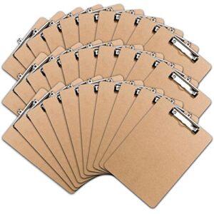 office solutions direct clipboards with low profile clip (set of 30) – wood clipboards bulk 30 pack, heavy duty clipboard, bulk classic clipboards for classroom, calendar office clipboard stand up