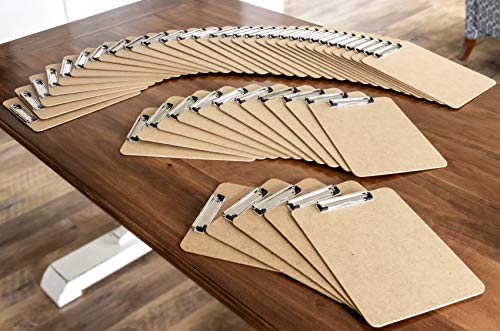 Office Solutions Direct Clipboards with Low Profile Clip (Set of 30) - Wood Clipboards Bulk 30 Pack, Heavy Duty Clipboard, Bulk Classic Clipboards for Classroom, Calendar Office Clipboard Stand up