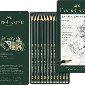 Faber-Castell 9000 Graphite Sketch Pencil Sets Art 8B - 2H set of 12