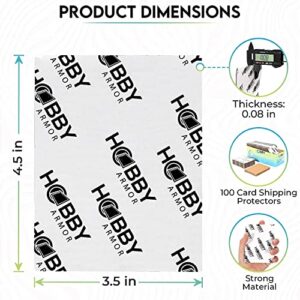 Hobby Armor Trading Card Shipping Protectors 3.5" x 4.5" - Premium Cardboard Inserts Card Mailers - Precut Cardboard Sleeves for Trading Card Packaging - Cardboard Flats for Card Breakers - Box of 100