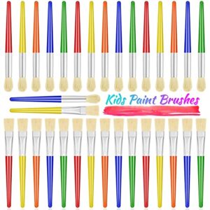paint brushes, anezus 30 kids paint brushes bulk children paint brushes set with jumbo round watercolor paint brush and large flat craft paint brushes