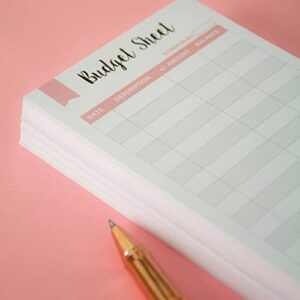 set of 60 spending tracker a6 budget sheets i money tracker for budget planner binder – use with budget tracker, budget folder, budget envelopes – size 3.2 x 6.6 inches – a6 budget binder inserts