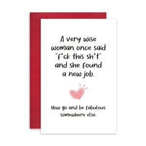 funny new job congrats card for bestie, coworker leaving farewell card, be fabulous somewhere else