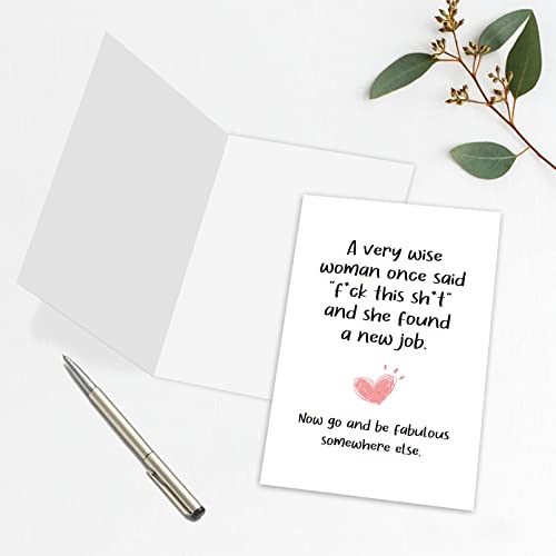 Funny New Job Congrats Card for Bestie, Coworker Leaving Farewell Card, Be Fabulous Somewhere Else