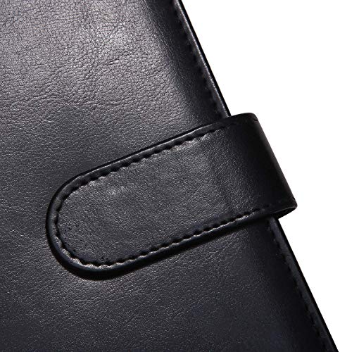 Padfolio Clipboard Folder Portfolio, Mymazn Faux Leather Storage Clipboard with Cover for Legal Pad Holder Letter Size A4 Writing Pad for Business School Office Conference Notepad Clip Boards (Black)