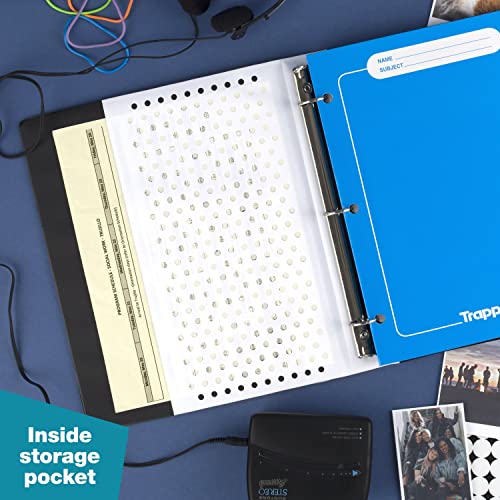 Trapper Keeper Binder, Retro Design, 1 Inch Binder Includes 2 Folders and Extra Pocket, Metal Rings and Spring Clip, Secure Storage, Shapes, Mead School Supplies (260038CQ1-ECM)