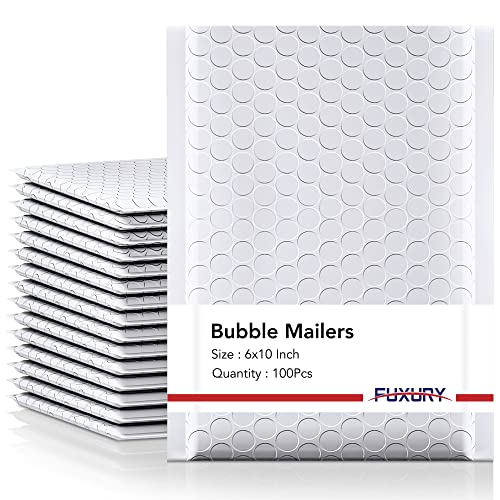 Fuxury Bubble Mailer White, 100 Pack 6x10 Bubble Mailers,Self Seal Waterproof Mailing Envelopes, Bubble Padded Envelopes, Shipping Bags for Mailing,Packaging, Small Business, Boutique, Bulk #0