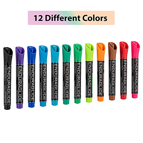 Quartet Dry Erase Markers, White Board Markers, Chisel Tip, Enduraglide, 12 DIFFERENT ASSORTED COLORS, Bulk Whiteboard Dry Erase Colored Pens For Markerboard, Teachers, Classroom School Supplies.