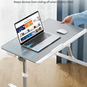 Laptop Bed Tray Desk, SAIJI Adjustable Laptop Stand for Bed, Foldable Laptop Table with Storage Drawer for Eating, Working, Writing, Gaming, Drawing (Gray, X-Large)