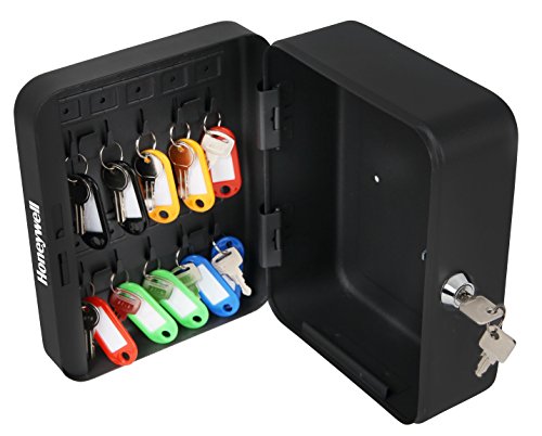 Honeywell Safes & Door Locks - 6111 Convertible Steel Cash and Security Box with Key Lock, Black 6.6x7.9x3.5