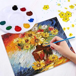 Acrylic Painting Set with 1 Wooden Easel 3 Canvas Panels30 pcs Nylon Hair Brushes 3 PCS Paint Plates and 2 PCS of 12ml Acrylic Paint in 12 Colors for Acrylic Painting Artist Professional Kit