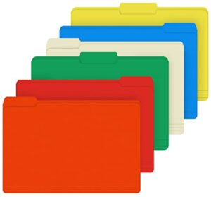 file folder, herkka 120 pack 1/3 cut tab file folders, colored file folders designed for office and classroom use, letter size, assorted 6 colors