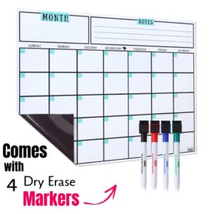 Mr. Pen- Dry Erase Calendar for Fridge, Magnetic, 14.7 x 11.8", Magnetic Calendar with 4 Dry Erase Markers, Magnetic Calendar for Fridge, Magnetic Whiteboard Calendar, Dry Erase Fridge Calendar.