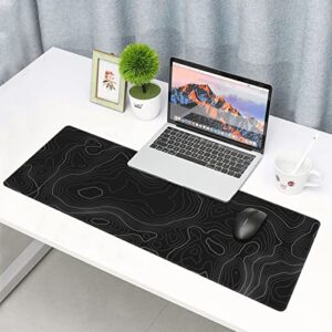 BZU Topographic Contour Extended Big Mouse Pad Large,XL Gaming Mouse Pad Desk Pad,31.5x11.8inch Long Computer Keyboard Mouse Mat Mousepad with 3mm Non-Slip Base and Stitched Edge for Home Office Work