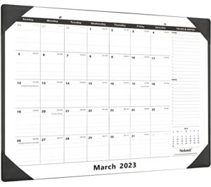 nekmit large desk calendar 2023 with desk protecting pad, runs from now – jun 2024, 22″ x 17″ desk pad calendar for life planning or organizing