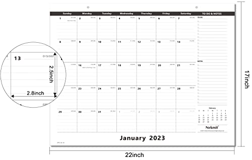 Nekmit Large Desk Calendar 2023 with Desk Protecting Pad, Runs From Now - Jun 2024, 22" x 17" Desk Pad Calendar for Life Planning or Organizing