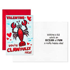 Hallmark Valentines Day Cards Kids Classroom Assortment, 8 Valentine's Day Cards with Envelopes (Sea Creatures)