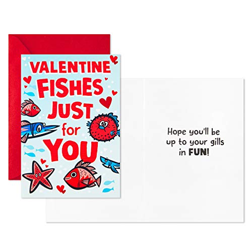 Hallmark Valentines Day Cards Kids Classroom Assortment, 8 Valentine's Day Cards with Envelopes (Sea Creatures)