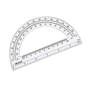 Plastic Protractor Math Protractors 180 Degrees, 6 Inch, Clear, Pack of 2