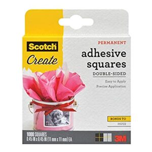scotch adhesive squares, .45 in x .45 in, 1000 count, excellent for all paper crafts (009-1000-cft)