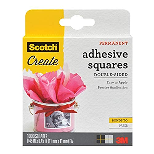 Scotch Adhesive Squares, .45 in x .45 in, 1000 Count, Excellent for all Paper Crafts (009-1000-CFT)